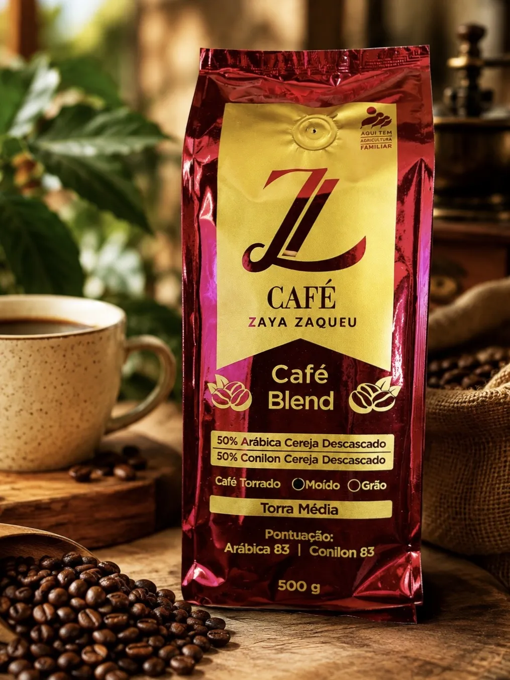 Café Blend Especial Moído 50% Arábica + 50% Conilon — Torra Média Escura 500g