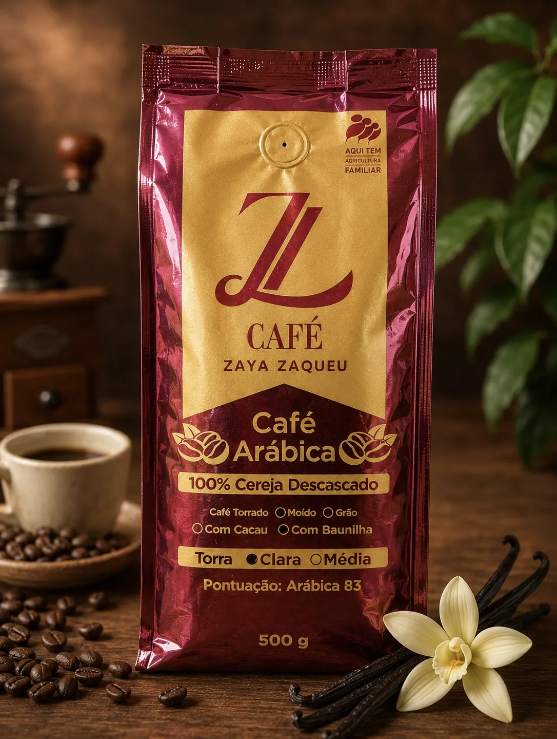 Café Especial Com Baunilha Moído 100% Arábica - Torra Clara 500g