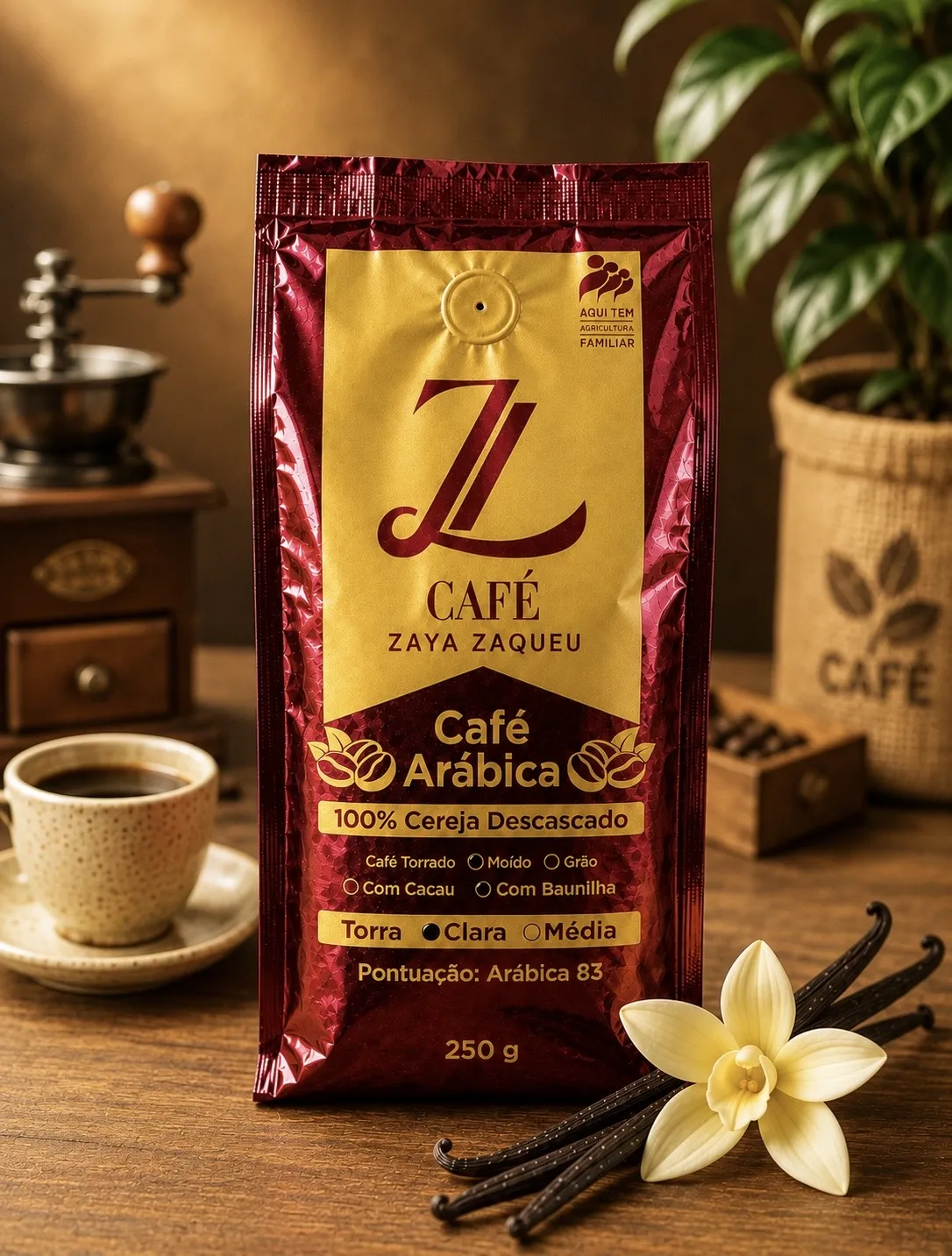 Café Especial Com Baunilha Moído 100% Arábica - Torra Clara 250g