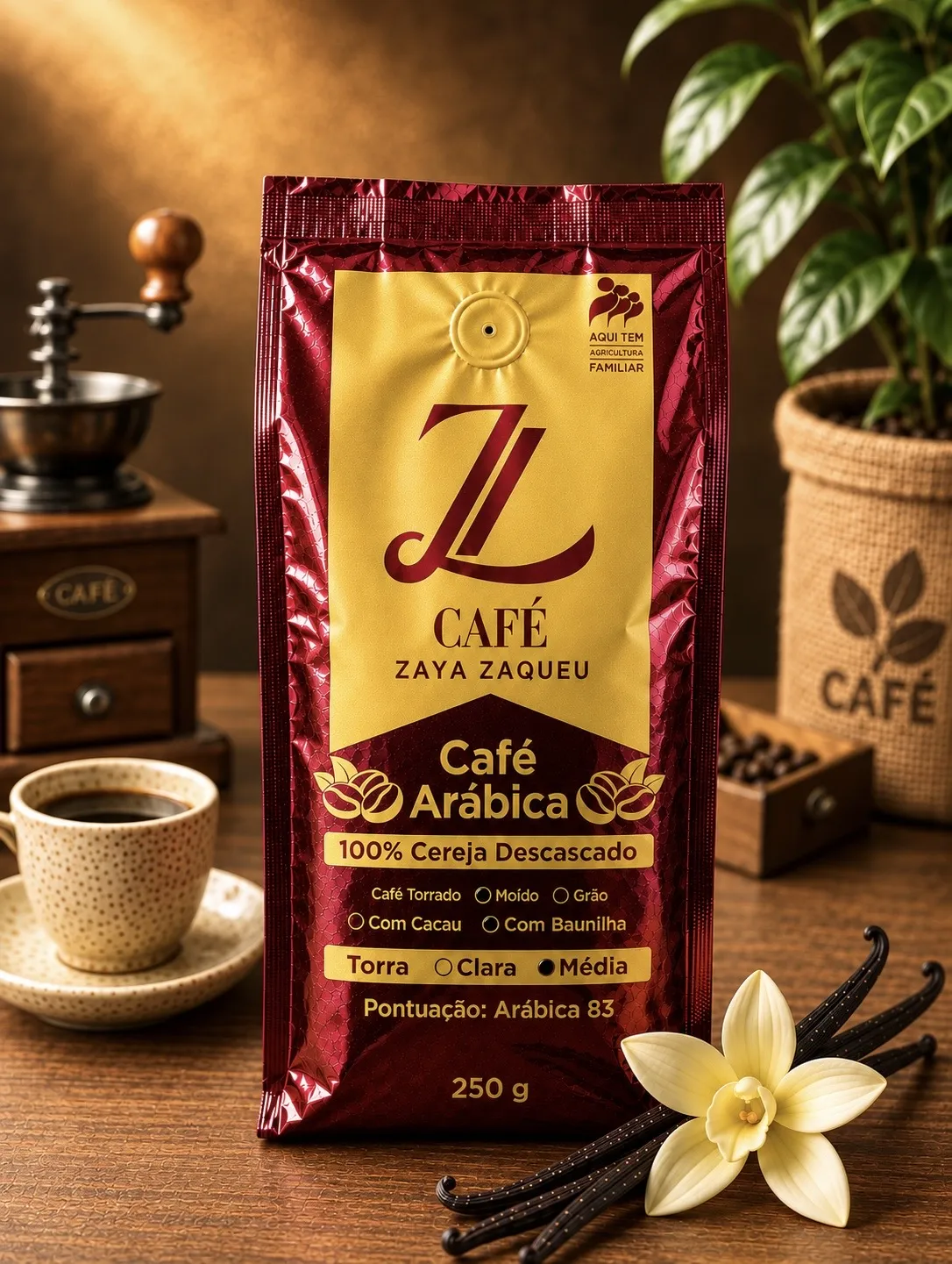 Café Especial Com Baunilha Moído 100% Arábica - Torra Média 250g