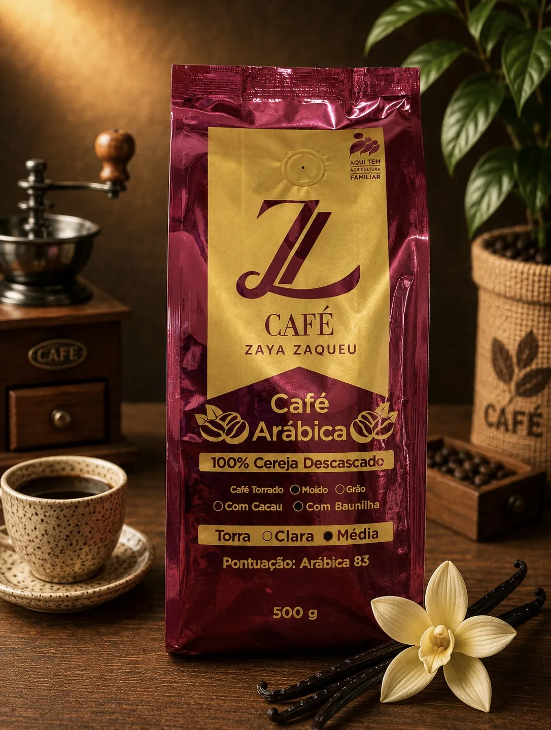Café Especial Com Baunilha Moído 100% Arábica - Torra Média 500g